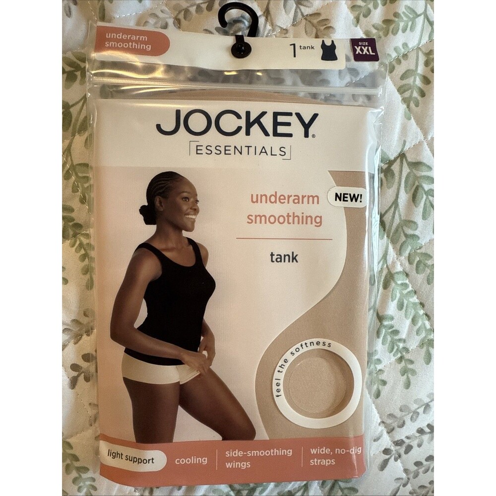 Jockey Essentials Women's XXL Underarm Smoothing Tank BEIGE Nude New